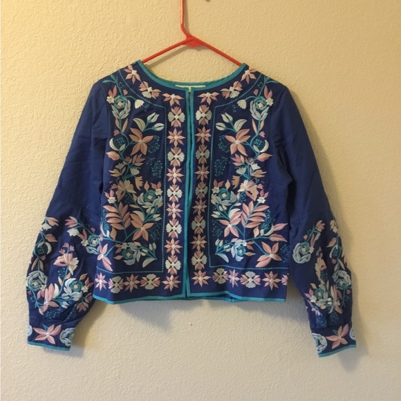 NWT - La Bellum by Hillary Scott - Women’s Embroidered Jacket, Blue, 2X - Picture 2 of 5